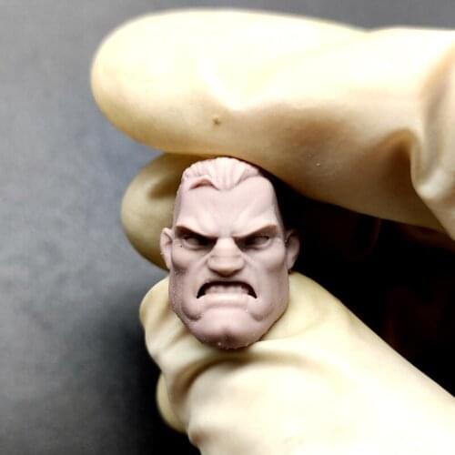 Blank 1/12 Scale Fierce Frank Castle Head Sculpt Unpainted Fit 6" ML Figure