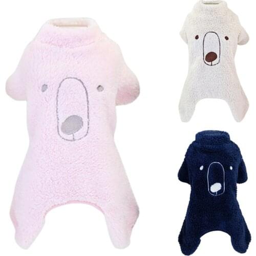 Flannel 4-legged Jumpsuit Clothes Pet Autumn Winter Thick Warm Sweater Fashionable Puppy Costume For Small Medium Dogs