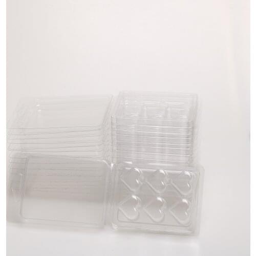 20 Wax Candle Mold Clear Plastic Wax Melt Cube Tray Empty Clamshells Blister Case Mould DIY Soap Wickless Candle Making Fittings