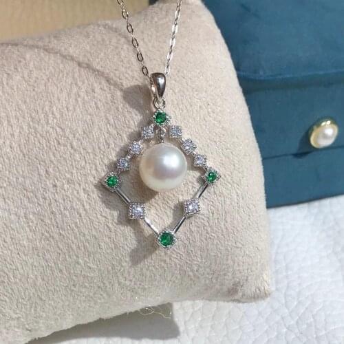 Hot Fashion New 925 Sterling Silver Pendant Base Settings Mountings Findings Parts for Pearl Crystal Jade Agate 5pcs/lot