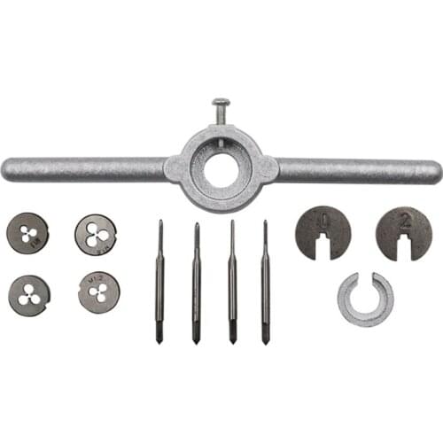 1 Set Mini HSS Metric Taps and Dies Set Wrench Handle Kit M1.1-M1.6 Screw Thread Screw Taps