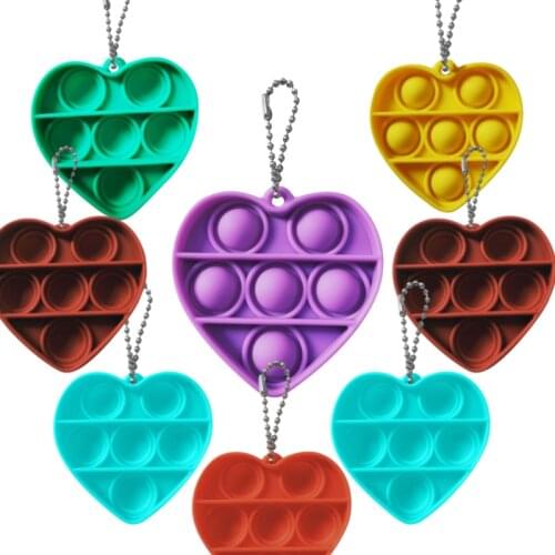 Mini Push Pops Bubble Keychain Children Adult Fidget Sensory Toy Key Ring Educational Toys 2021 Anti-stress Pop Fidget Toys