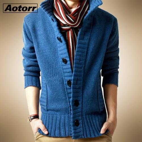 2020 Spring Autumn Fashion Casual Cardigan Sweater Coat Men Loose Fit 100 %Terylene Warm Knitting Clothes Sweater Coats Men