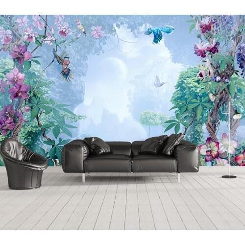 Custom wallpaper tropical murals tropical plants flowers and birds murals background wall wallpaper mural 3d wallpaper wall for