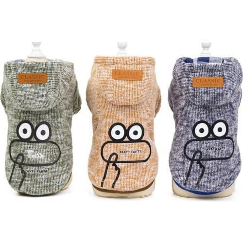 Frog icon pet dog clothes cotton clothes green yellow blue dog warm sweater and parker supplies