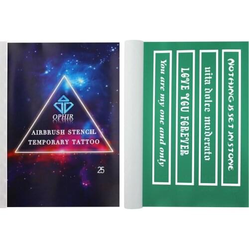 OPHIR Airbrush Stencils English Templates for Temporary Tattoo Body Painting Art Booklet Set 100 Patterns STE25