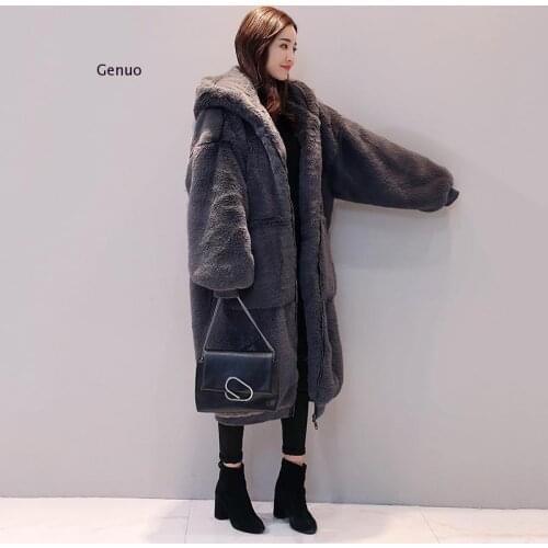 Oversized Winter Faux Fur Coat Women Parka Long Warm Faux Fur Jacket Coats Hoodies Loose Winter Coat Outwear Casaco Feminino