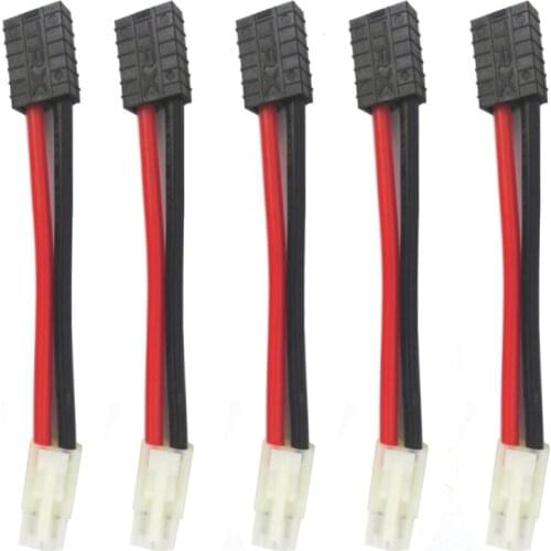 5 pieces / lot Traxxas female TRX to Tamiya male connector adaptor 100mm 12WG wire for RC Lipo