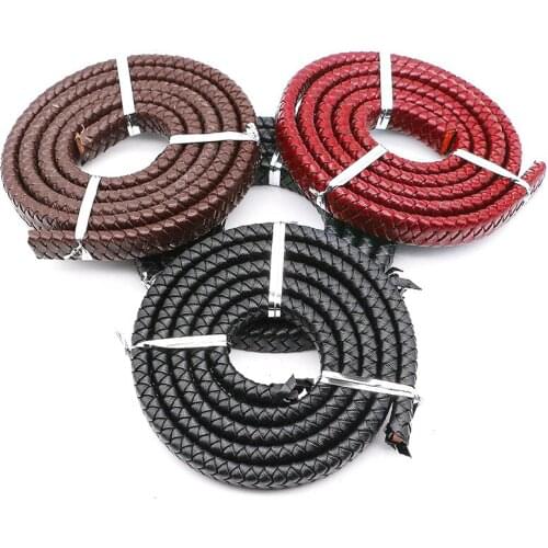 12x6mm Braid Leather Cord For DIY Men Bracelet Jewelry Multi Color Making Flat Cord Accessories Findings Handmade Gift
