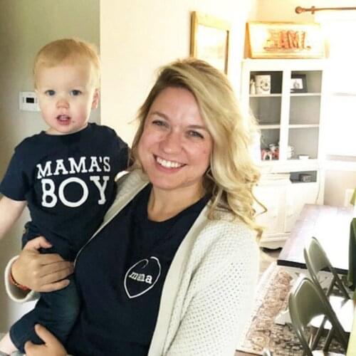 1pc Mommy and Me Shirts Mom and Son Matching Shirts Boy Mom Shirt Mama and Mamas Boy T-Shirts Family Look Matching Tops Tee