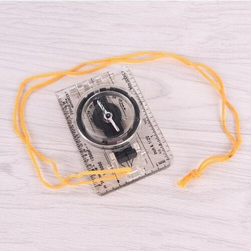 1pc Folding Compass Outdoor Hiking Camping Baseplate Compass Travel Baseplate Ruler Compass Map Ruler