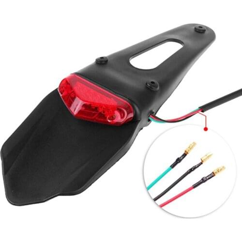 Universal Motorcycle Motocross LED Fender Mudguard Brake Tail Rear Light Lamp