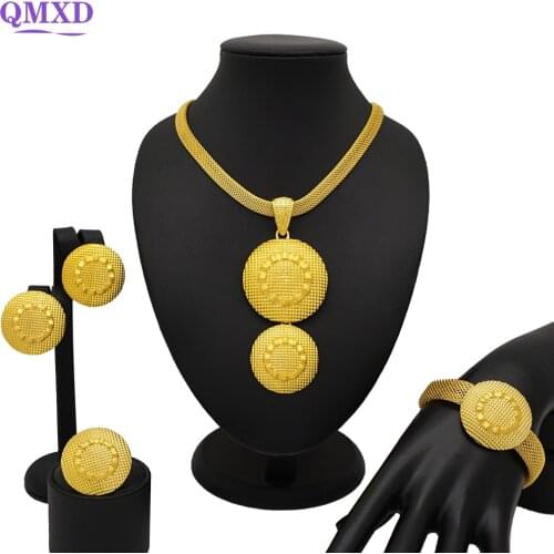 Nigerian wedding african costume jewelry set dubai Neckace for Women Party Jewelry sets
