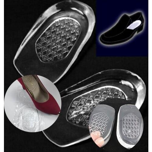 1 pair Silicone Gel Feet Cushion Foot Heel Cup Elastic Care Half Insoles Shoes Pads Shoe Inserts New