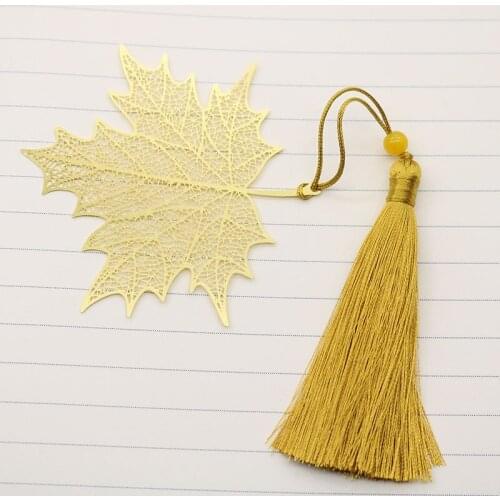 1pc Metal Hollow Maple Leaf Bookmark Personality Wenchuang Corrosion Brass Exquisite Student Bookmark Children Stationery Gift