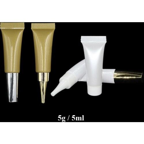 100pcs 5ml 5g Pearly White Cosmetic Soft Tube BB CC Sunscreen Container Eye Cream Hand Cream Bottle Essence Ointment Empty Tube