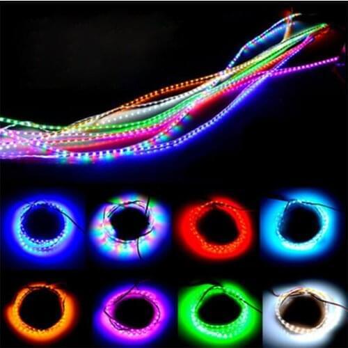 2PCS 135CM Car Flexible LED Eyebrow Strip Daytime Running Light DRL Waterproof Motorcycle Light Strip Decorative Light Bar 12V