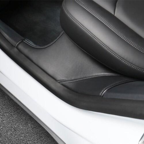 2x Door Sill Scuff Plate Guard Velcros Anti-stepping Protection for Model Y in the Rear Row Anti Kick Easy to Clean