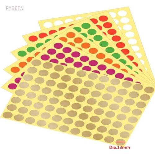 2200pcs- Diameter 13mm Colorful Round Adhesive Stickers Blank Dots DIY lipstick tube Labels Gift Packaging Decoration