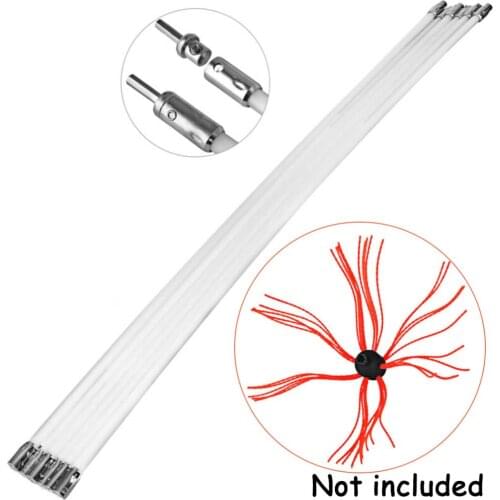 3pcs Fireplace Pole Chimney Cleaner Cleaning Brush Rotating Sweeping System 10 Feet Flexible Pole Rod