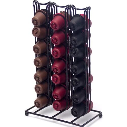 42Cups For Nespresso Coffee Capsule Bracket Pods Rotating Rack Coffee Capsule Stand Storage Shelve Organization Holder JU32410