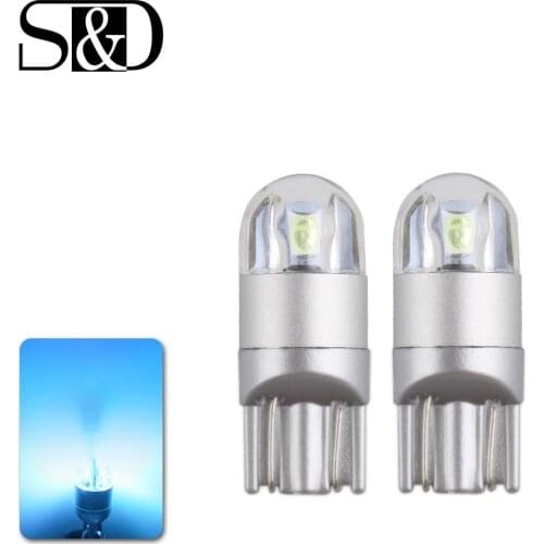 6pcs T10 W5W LED Car Bulbs 3030 Chips 194 168 License Plate Lights Interior Lighting Instrument Lights 12V 5w Crystal Ice Blue