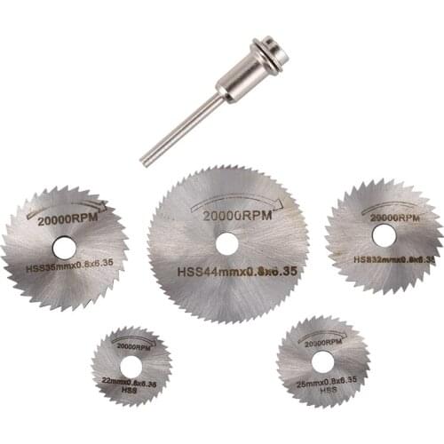 6pcs Mini Circular Saw Blade Set HSS Cutting Disc Rotary Drill Tool Accessories for Wood Plastic and Aluminum