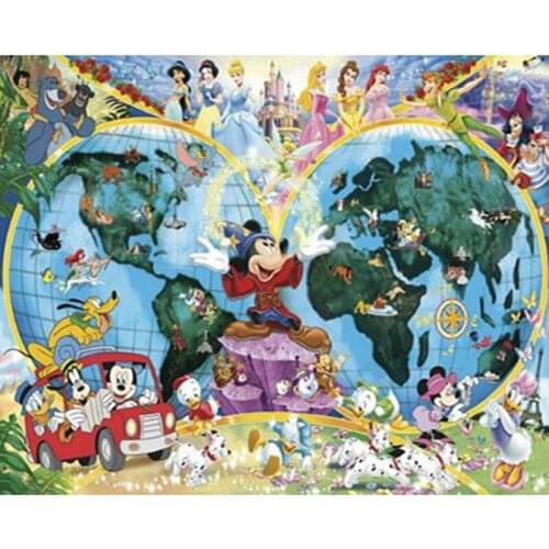 DIY Diamond Art Painting Cartoon Drill Round Diamond Embroidery Picture Rhinestone Diamond Mosaic Cartoon Home Decor