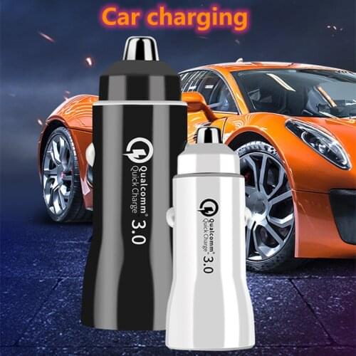 Car Charger Dual USB QC3.0 Adapter Cigarette Lighter LED Voltmeter For All Types Mobile Phone Charger Smart Charging Accessories