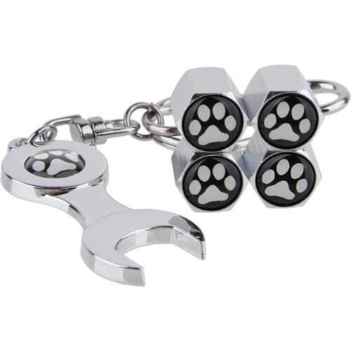 Auto Truck Replacement Parts Wheels Valve Caps & Wrench Footprint Logo for Hyundai Accent I30 I35 Santa Fe Solaris Elantra Parts