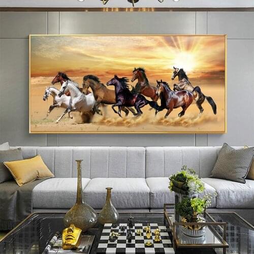Running Horses Canvas Paintings on the Wall Art Posters And Prints Animals Landscape Nordic Art Pictures Home Wall Decoration
