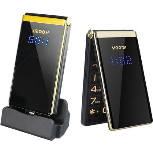 Case Gift GSM 2.8" Dual Touch Screen Senior Flip Two SIM speed dial Big Keyboard FM MP3 MP4 recorder Russian Keyboard Button