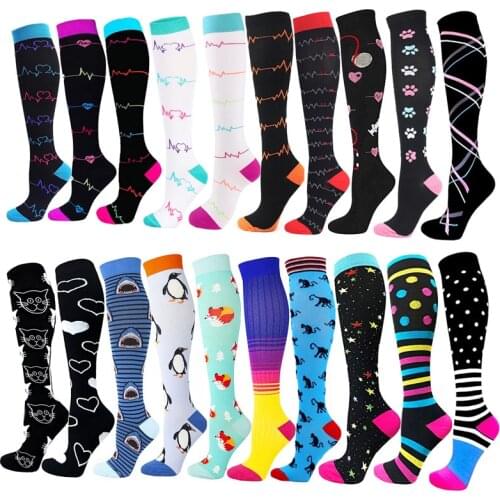 58 Styles Compression Stockings Marathon Golf Tube Crossfit Fitness Men Women Socks Fit For Edema, Diabetes, Varicose Veins