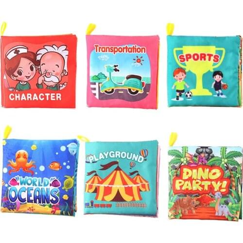 Toddler Rustle Sound Paper Waterproof Tear-resistant Cloth Book Baby Early Learning Life Cognitive Can Water Wash Toy