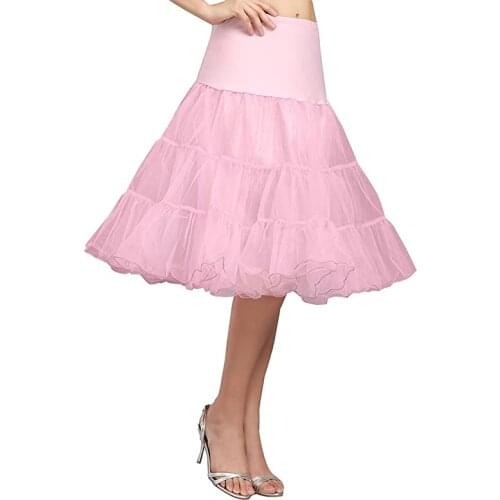 Womens 50S Vintage Tulle Petticoat Half Slip Tutu Underskirt