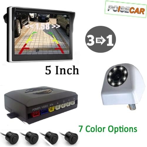 Dual Core CPU Car Video Parking Sensor with 6 LED Light Night Vision Waterproof Camera Backup Radar Monitor System