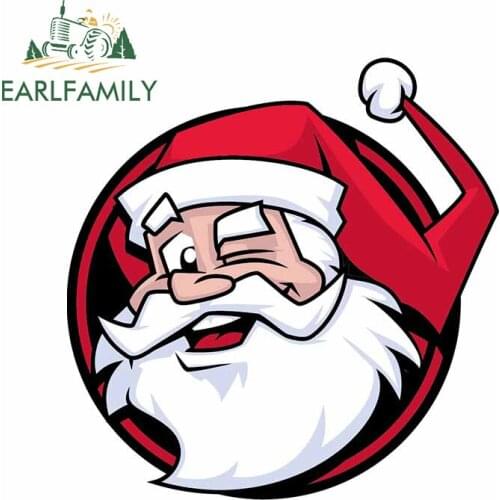 EARLFAMILY 13cm x 12.5cm For Santa Claus Christmas Graffiti Car Sticker Waterproof Decal Occlusion Scratch Car Styling Decor