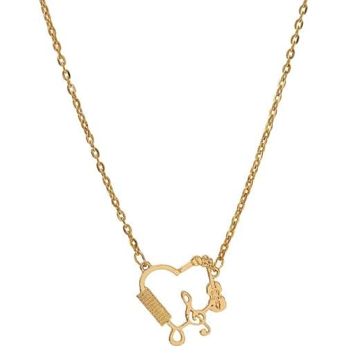 European And American Jewelry Heart-shaped Violin Clavicle Chain Statement Simple Temperament 2021 New Necklace Jewelry Womens