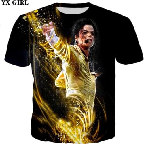 YX GIRL Men/Women Hip hop t-shirt 2019 summer New Mens 3d t-shirt King of Pop Michael Jackson Print Casual Cool t shirt