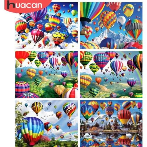 HUACAN 5D DIY Diamond Painting Full Round Square Landscape Diamond Embroidery Sale Balloon Rhinestones Mosaic Decortion