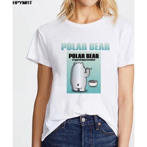 Kawaii Polar bear Printed T Shirt Women Summer Casual Tshirts Tees Harajuku Korean Style Graphic Tops Female T-shirts Cothing
