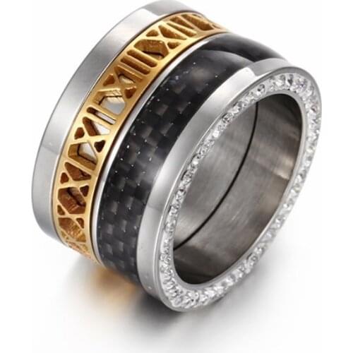 New Arrival Unisex Jewelry Rings Stainless Steel & Black Round Finger Rings For Men & Women Party Accessories