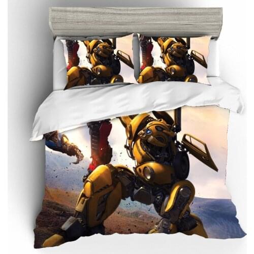 King Size 3D Printing Bedding Set Autobots Bumblebee Bedding Sets Duvet Cover Bed Sheets Pillow Cases Bed Linen Home Textile
