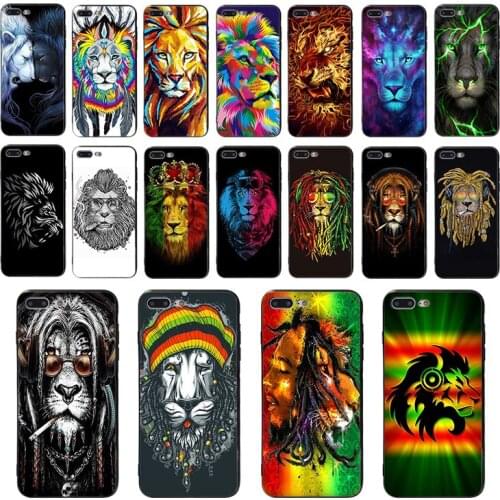 Soft black silicone Mobile phone case for iphone X XS XR XSMAX 6S 6 7 8 plus 5s 5 se Fashion music lion face design TPU shell