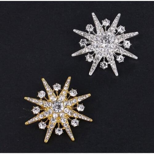 New Eight-pointed Star Brooches Women Kpop Accessories Party Office Causal Brooch Pins Gifts
