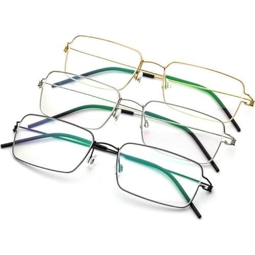 Titanium Alloy Glasses Frame Men Reading glasses Prescription Eyeglasses Korean Denmark Women PresbyopiaFrame Screwless Eyewear
