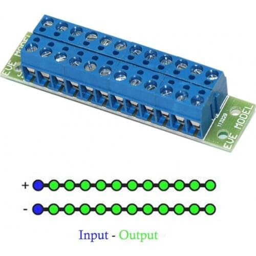 1 Set Power Distribution Board 2 Inputs 22 Outputs for DC and AC Voltage PCB004