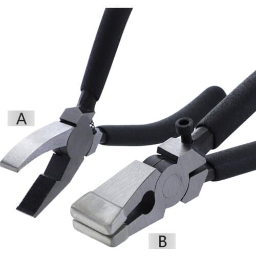1pc 6 Inch 8-inch Carbon Steel Flat Nozzle For Ceramic Trimming Curved Mouth Glass Breaking Plier Wear-resistant Durable Clamp