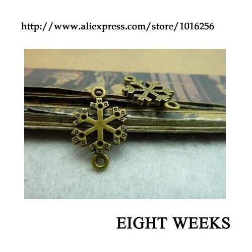 Zinc alloy pendant jewelry accessories diy handmade material charms Snowflakes link 12 * 19 mm