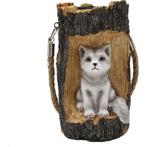 Stump Fox Lawn Hanging Night Light Solar Powered Garden Lawn Lamp Outdoor LED Decorative Landscape Lighting Lamp